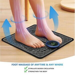 EMS Foot Massager, Portable Pad, Remote Control, 19 Levels 8 Massage Modes